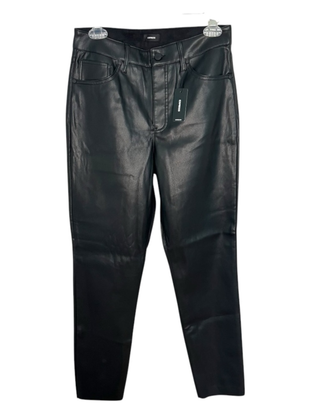 Express High Waisted Faux Leather 90s Skinny Pant Size 6 - Picture 4 of 9